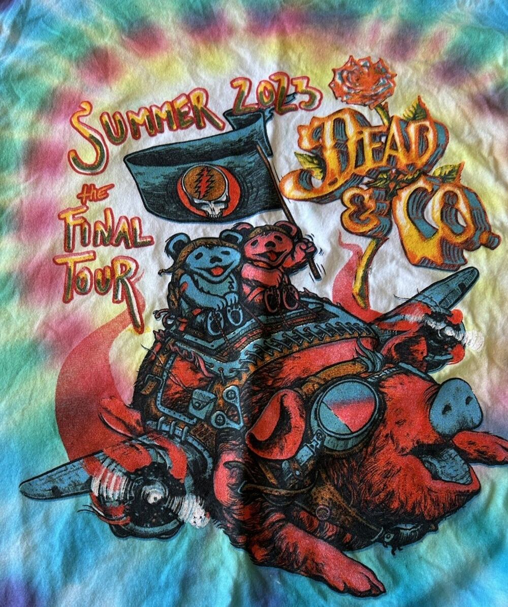 Grateful Dead & Co T-Shirt Flying PIG Bears 2023 Final Tour Tie Dye XL Mint RARE